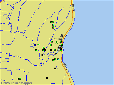 St. Clair, Michigan environmental map by EPA