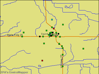 St. Johns, Michigan environmental map by EPA