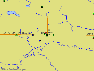Scottville, Michigan environmental map by EPA
