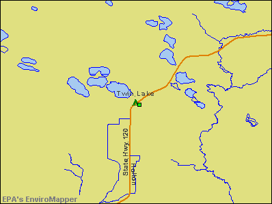 Twin Lake, Michigan environmental map by EPA