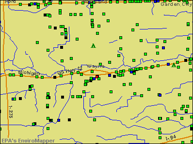 Wayne, Michigan environmental map by EPA