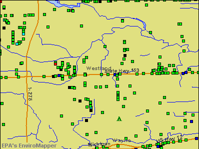 Westland, Michigan environmental map by EPA