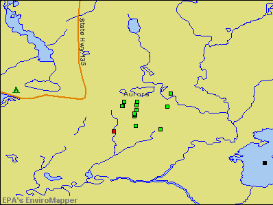 Aurora, Minnesota environmental map by EPA