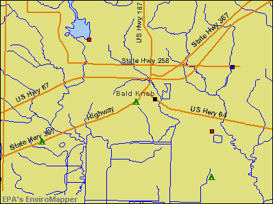 Bald Knob, Arkansas environmental map by EPA