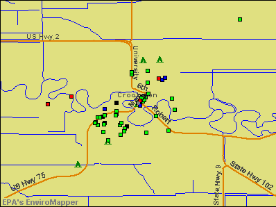 Crookston, Minnesota environmental map by EPA