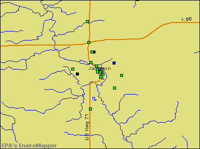 Jackson, Minnesota environmental map by EPA