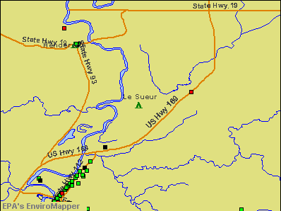 Le Sueur, Minnesota environmental map by EPA