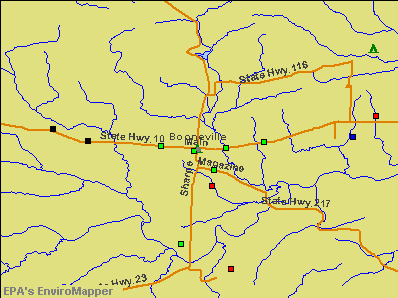 Booneville, Arkansas environmental map by EPA