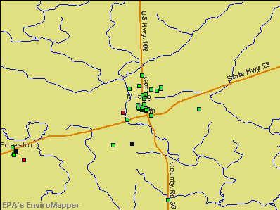 Milaca, Minnesota environmental map by EPA