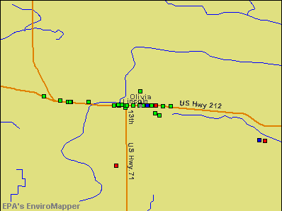 Olivia, Minnesota environmental map by EPA