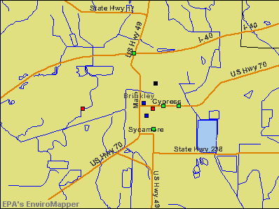 Brinkley, Arkansas environmental map by EPA