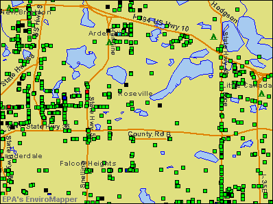 Roseville, Minnesota environmental map by EPA