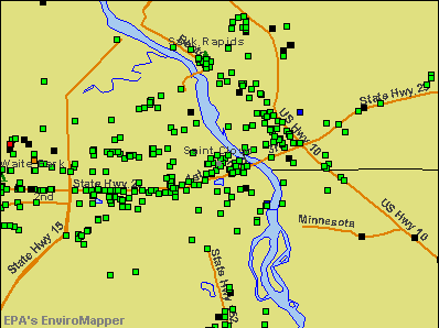 St. Cloud, Minnesota environmental map by EPA