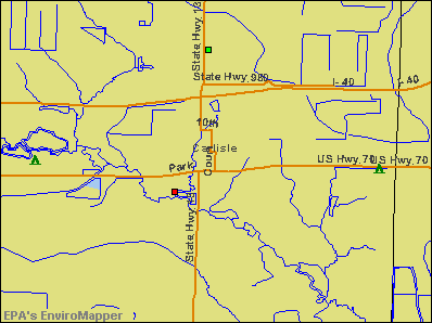 Carlisle, Arkansas environmental map by EPA