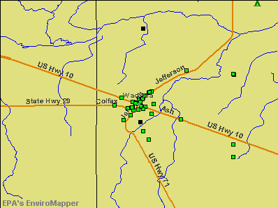 Wadena, Minnesota environmental map by EPA