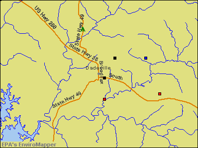 Dadeville, Alabama environmental map by EPA