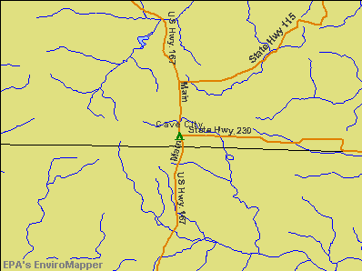 Cave City, Arkansas environmental map by EPA