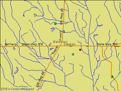 Baldwyn, Mississippi environmental map by EPA