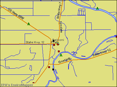 Belzoni, Mississippi environmental map by EPA