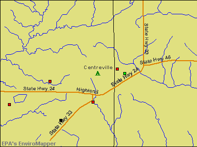 Centreville, Mississippi environmental map by EPA