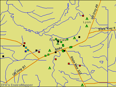 Clarksdale, Mississippi environmental map by EPA