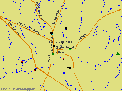 Holly Springs, Mississippi environmental map by EPA