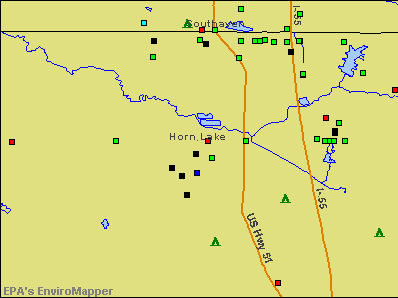 Horn Lake, Mississippi environmental map by EPA