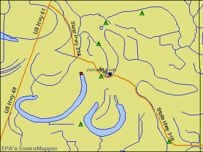 Jonestown, Mississippi environmental map by EPA