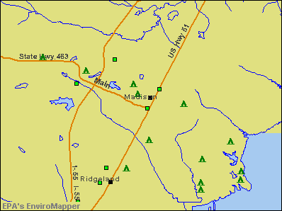 Madison, Mississippi environmental map by EPA