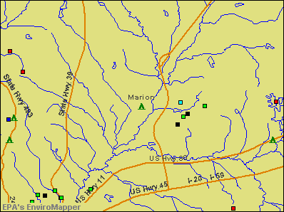 Marion, Mississippi environmental map by EPA