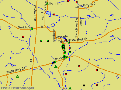 McComb, Mississippi environmental map by EPA