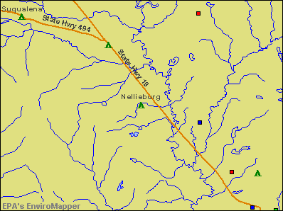 Nellieburg, Mississippi environmental map by EPA