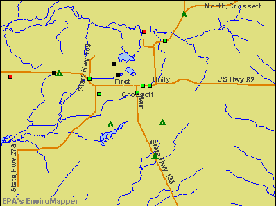 Crossett, Arkansas environmental map by EPA