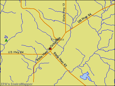 Prentiss, Mississippi environmental map by EPA