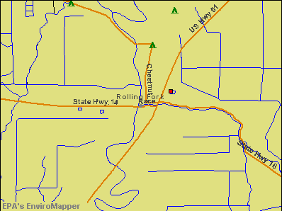 Rolling Fork, Mississippi environmental map by EPA