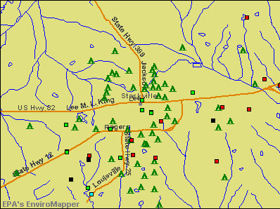 Starkville, Mississippi environmental map by EPA