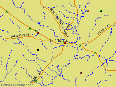 Tylertown, Mississippi environmental map by EPA