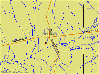Vardaman, Mississippi environmental map by EPA