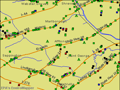 Affton, Missouri environmental map by EPA