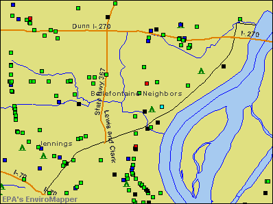 Bellefontaine Neighbors, Missouri environmental map by EPA