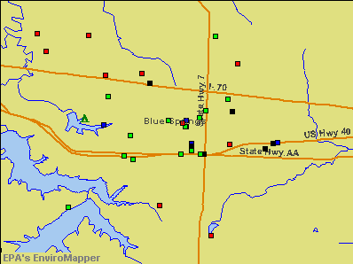 Blue Springs, Missouri environmental map by EPA
