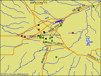 Bowling Green, Missouri environmental map by EPA