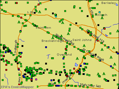 Breckenridge Hills, Missouri environmental map by EPA