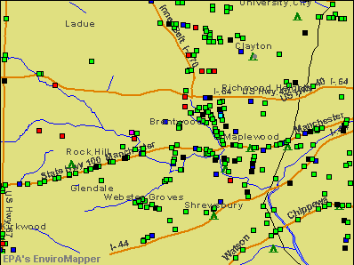 Brentwood, Missouri environmental map by EPA