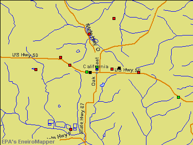 California, Missouri environmental map by EPA