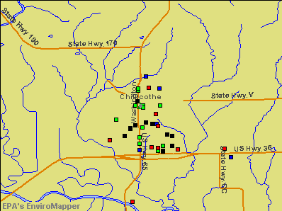 Chillicothe, Missouri environmental map by EPA