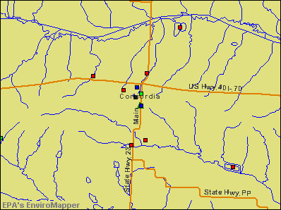 Concordia, Missouri environmental map by EPA