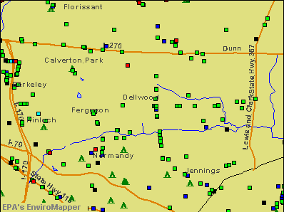Dellwood, Missouri environmental map by EPA
