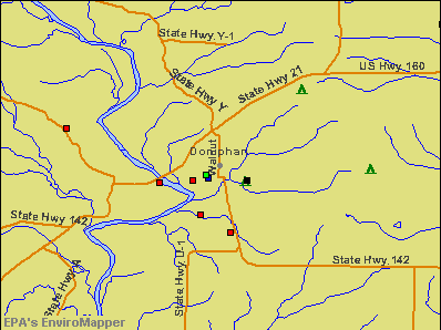 Doniphan, Missouri environmental map by EPA