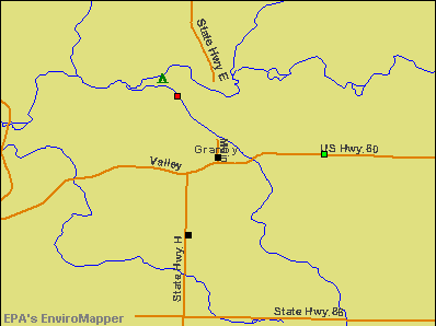 Granby, Missouri environmental map by EPA